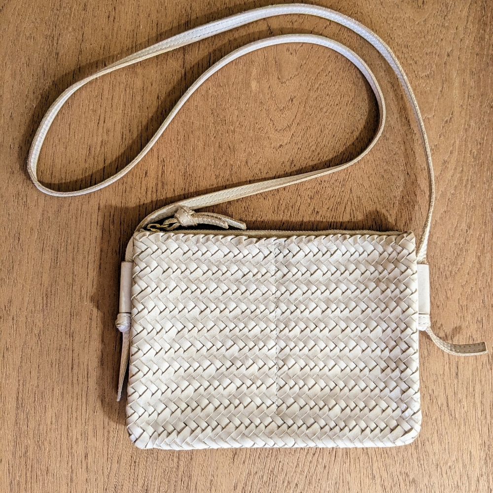 Madewell The Knotted Woven Leather Crossbody Bag Purse in Ashen Sage